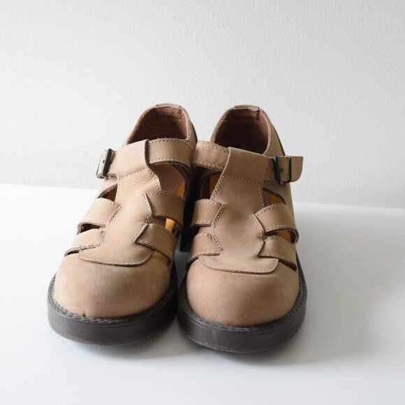 Vintage strappy leather fisherman clogs - Picture 3 of 5